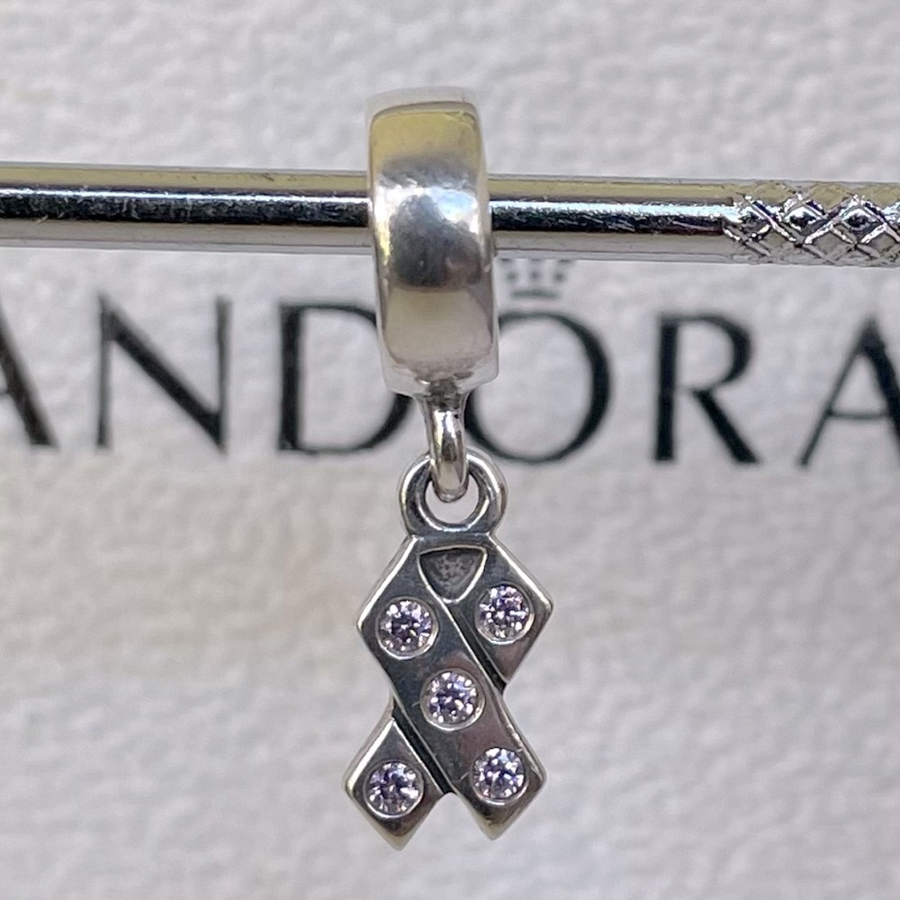 Pandora Sterling Silver 925 & Pink CZ Breast Cancer Charm